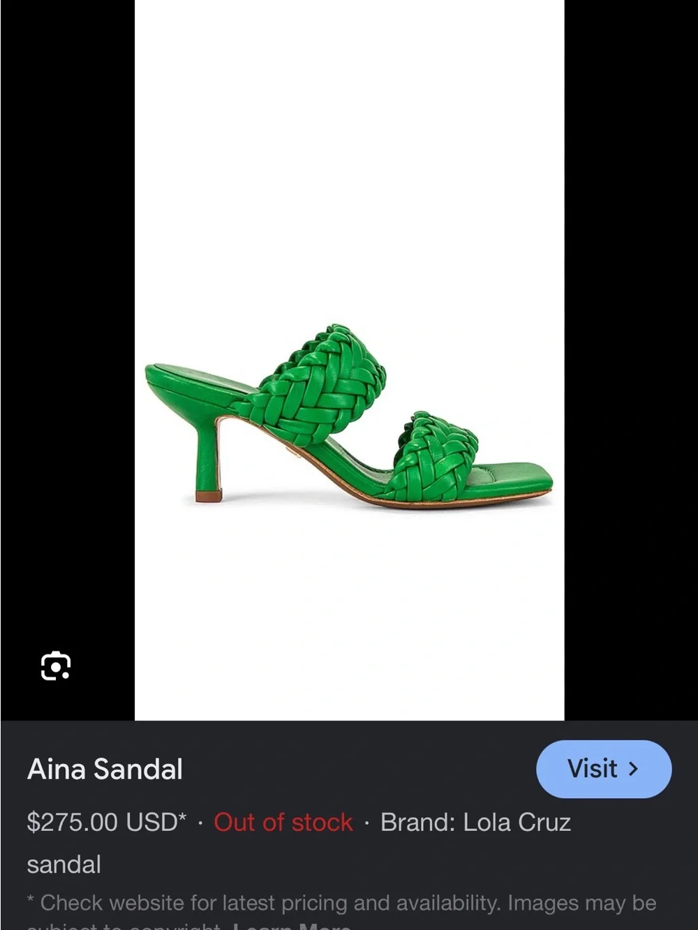 Green Braided Double-Strap Heeled Sandals for Women